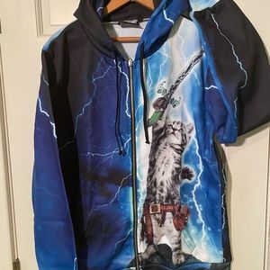 Beloved Cat Hero Unisex Zipup Hoodie size S